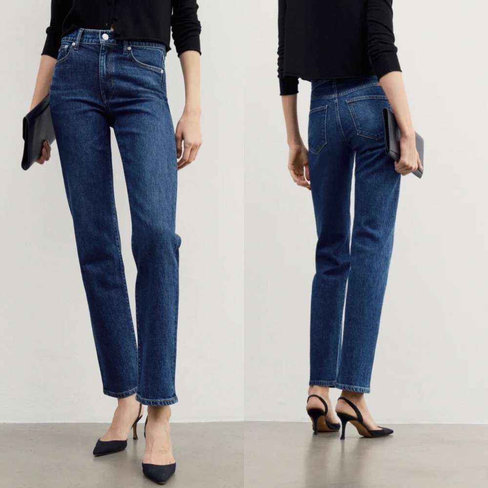 AYR Women's Deep Blue Straight Leg Jeans